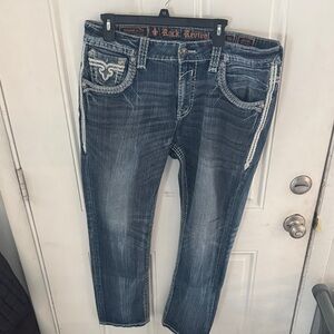 Rock Revival Dark Blue Relaxed Men's Jeans